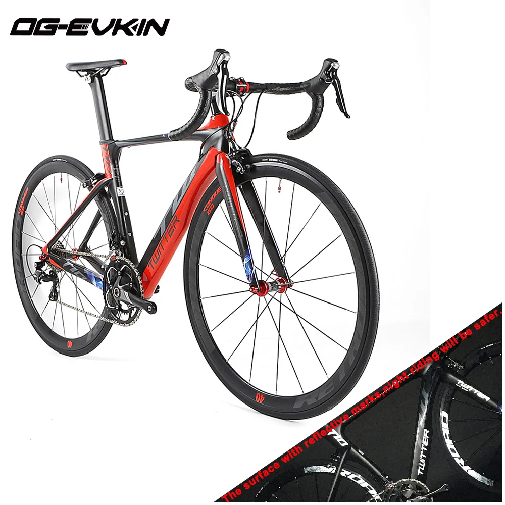 

NEW Light Carbon complete road bike 3k 22 Speed 700C groupset saddle wheels bicicleta bike T10 Full Bicycle OG-EVKIN