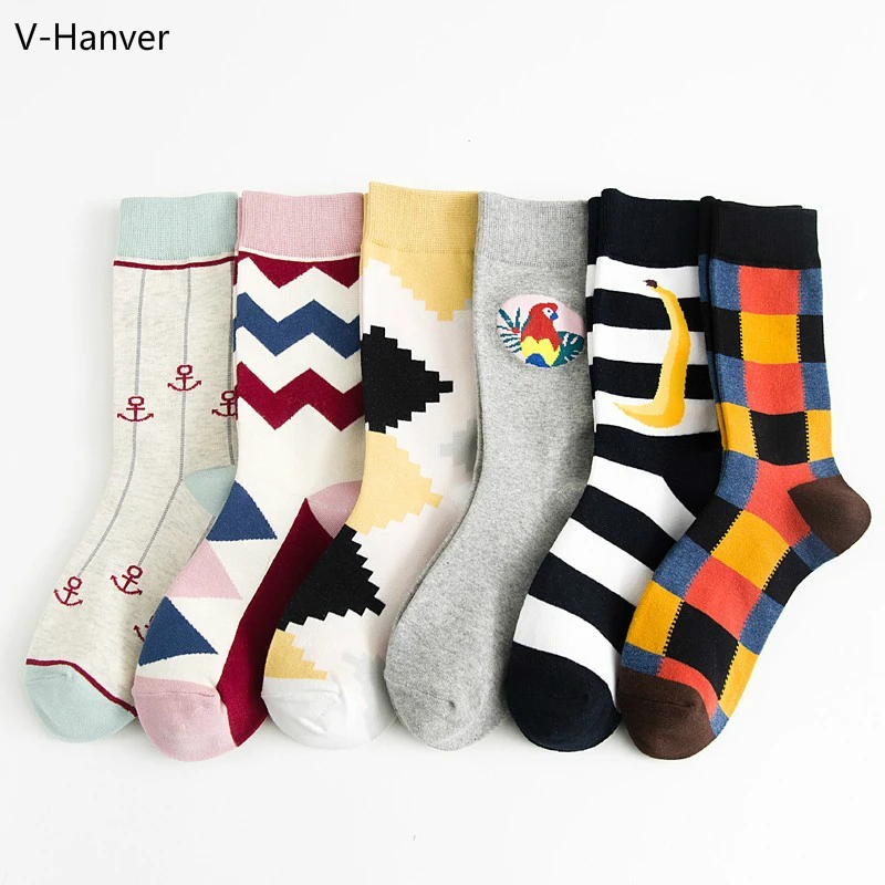 V Hanver новинка мужские носки из чесаного хлопка осенние и зимние Компрессионные