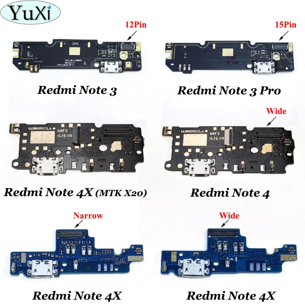 Замена YuXi для Xiaomi Redmi Note 3 / Pro 4 /Note 4X Micro Dock Соединительная Плата USB порт зарядки