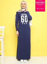 Большие размеры 2018 Новый взрослый письма печатаются Лиене хлопок мусульманская одежда Турецкая абайа мусульманское платье халаты