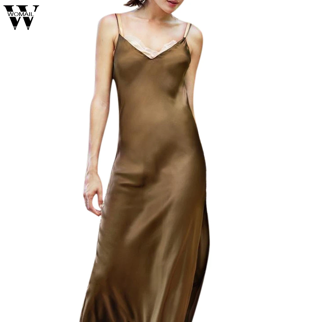 Слинг для женщин модное женское однотонное платье без рукавов с открытой спиной с длинным ремнем с v-образным вырезом с бретельками Jan15