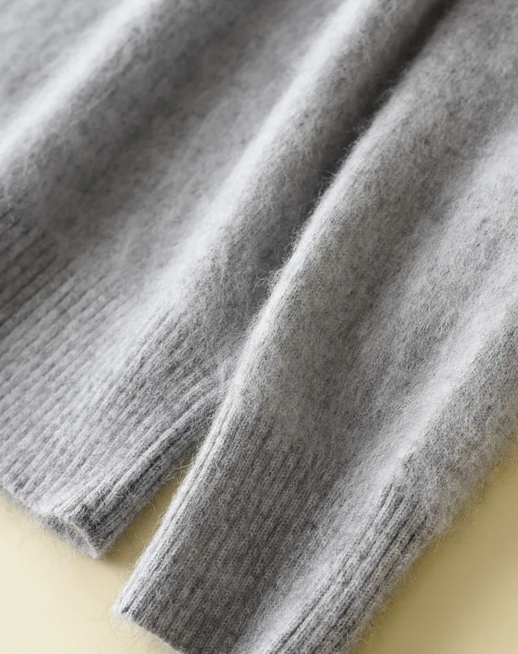Осень зима женский теплый пуловер с v-образным вырезом чистый цвет свитер кашемир с норкой Женский вязаный мягкий свитер S-2XL 8 цветов