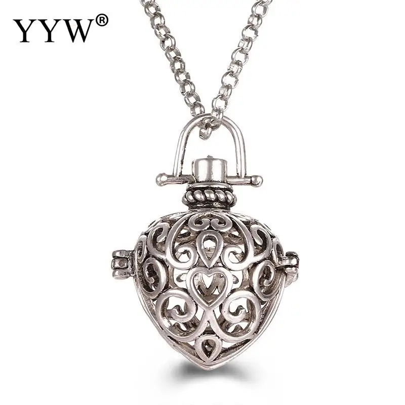 

Heart Shape Perfume Oil Pendant Essential Aromatherapy Diffuse Necklace Medallion Cage Pendant For Women Girl Gift Jewelry Gift