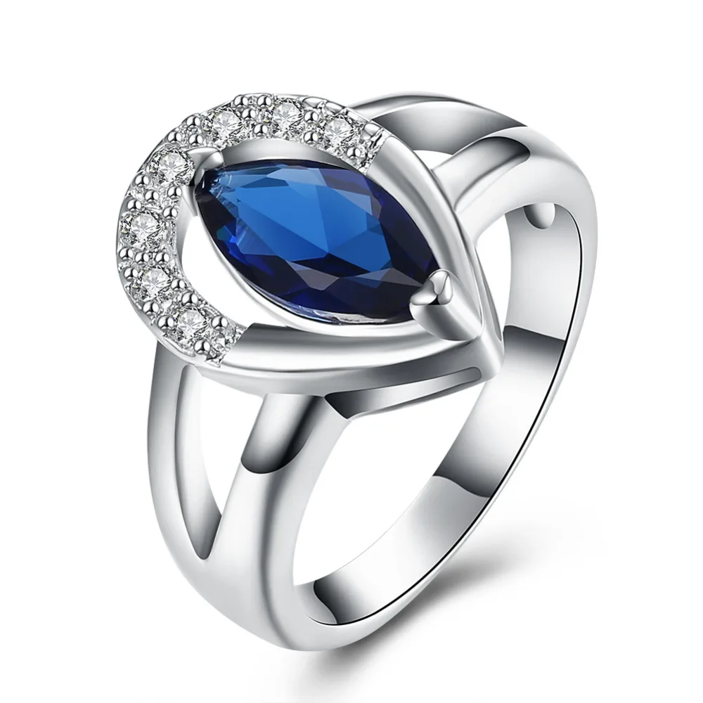 Luxury AAA Cubic Zircon Water Drop Blue Austrian Crystal Jewelry