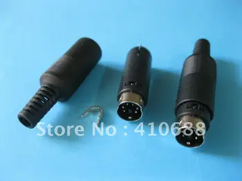 

100 Pcs Per Lot Mini DIN Plug Connector 6 Pin with Plastic Handle Male Hot Sale High Quality