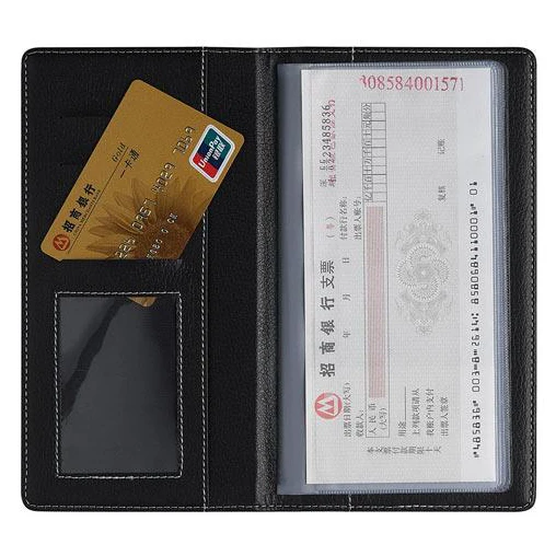 Right hand 5799 check folder faux leather cheque bag card holder paper