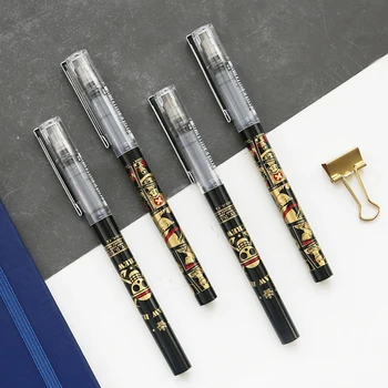 

1pc One Piece Black Gold Gel Pen 0.5mm Cartoon Plastic Gel Pens For Writing Bullet Refill Office School Supplies Stationery