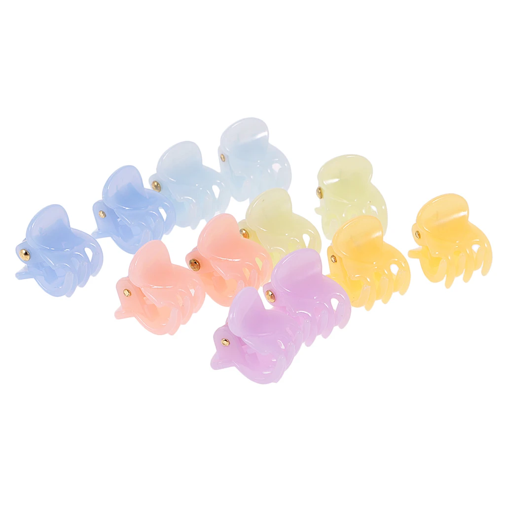 12 Pieces/ Lot Resin Lady Girl Mini Hair Resin Claws Clamps Clips Hair Grips for Holding Hair up and Styling