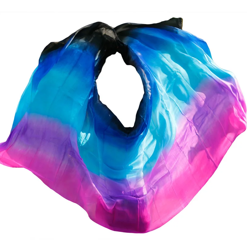 Вуаль шелк чистый шелк костюм для танца живота танцевальный шарф шелковая вуаль тренировка сценическое представление - Цвет: as picture