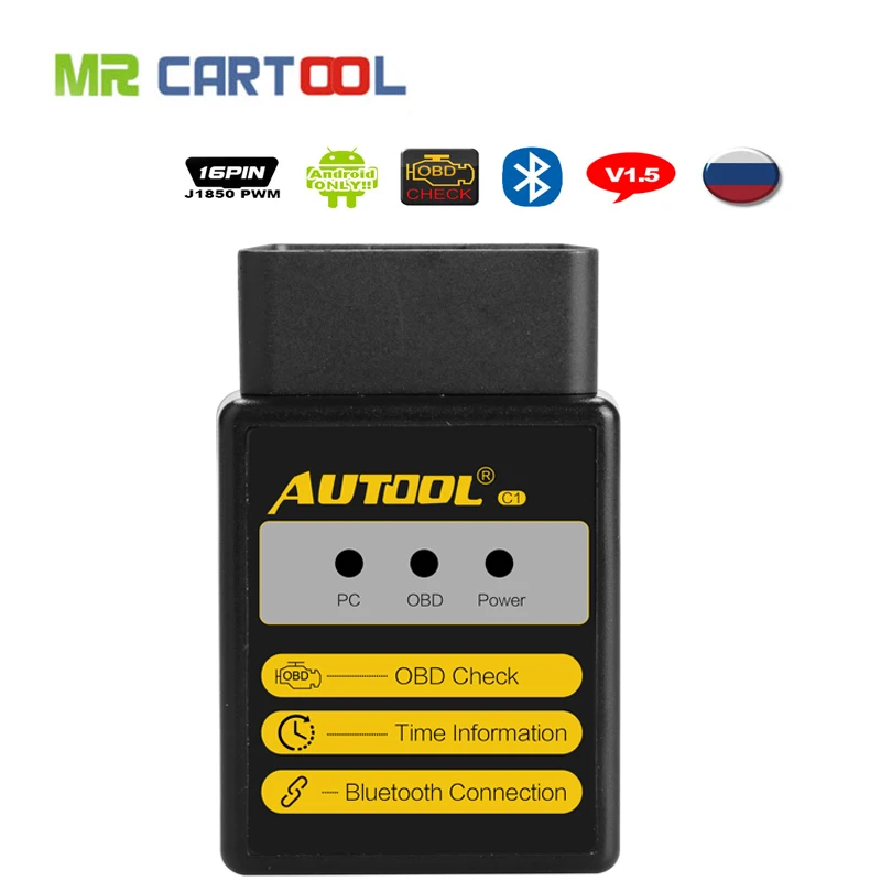 

Mr Cartool OBD2 OBD 2 ELM327 Eml ELM 327 ODB2 Bluetooth V1.5 Wi-fi Pic18f25k80 Car II Auto Diagnostic Scanner Adapter Interface