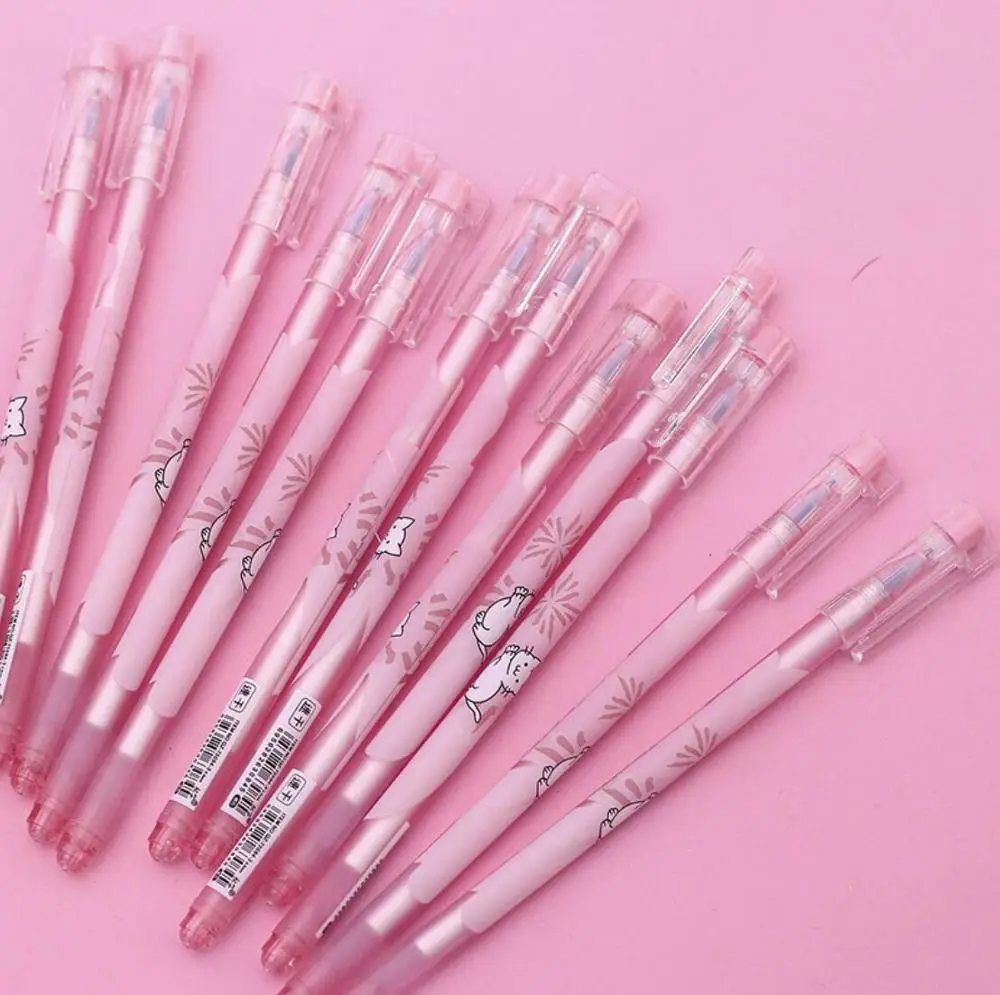 

4 pcs/lot Cherry Blossom Cat Gel Pen Cute 0.5mm black ink Signature Pen Papelaria School writing Supplies Promotional Gift