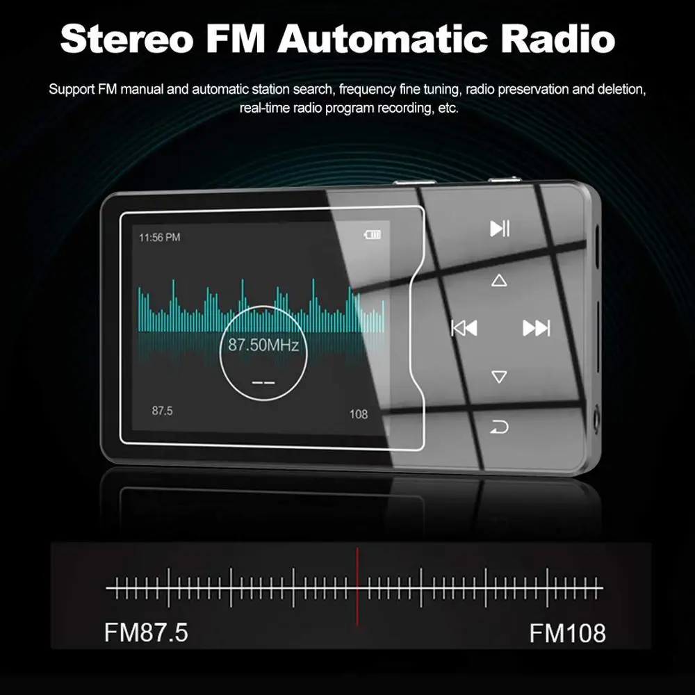 Mp3 плеер Bluetooth 4 2 16 Гб музыкальный без потерь встроенный динамик большой HD экран