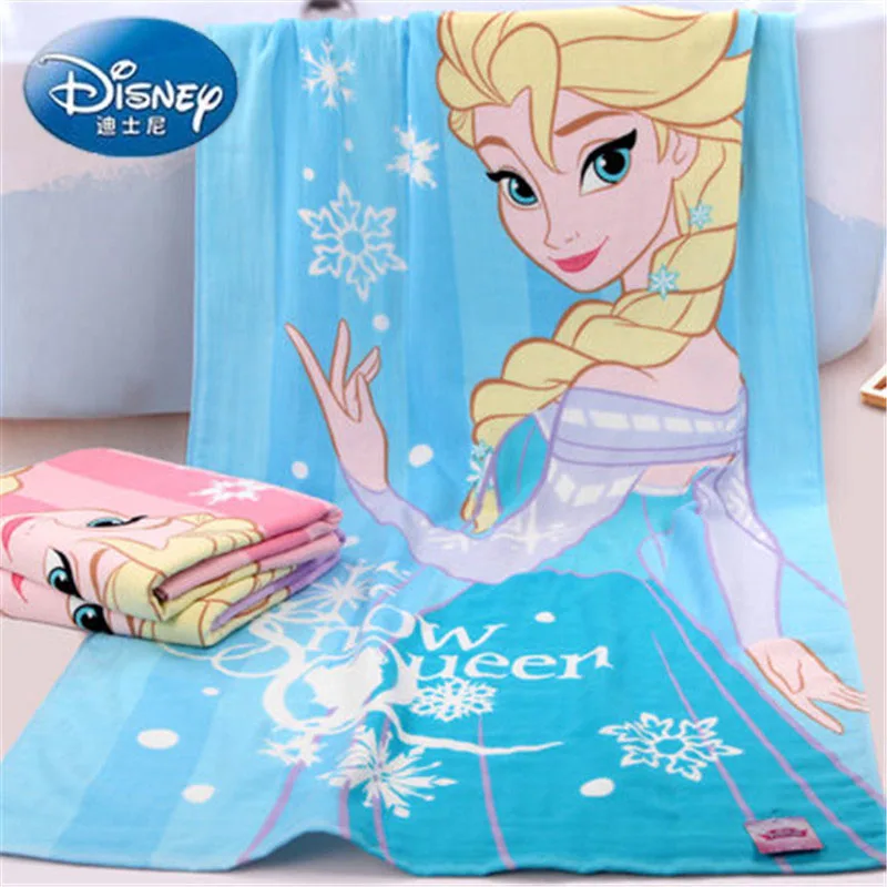 Kaufen Disney Prinzessin Elegante super große Bad Handtuch Gefrorene Elsa Prinzessin Weich und bequem 100% Baumwolle abdeckung Baby kind gaze quilt
