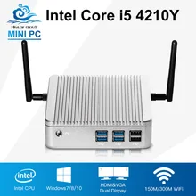 Mini Computer Core i5 4210Y Fanless Computador Desktop DDR3 RAM Intel HD Graphics 4200 Windows 10 Barebone Mini PC
