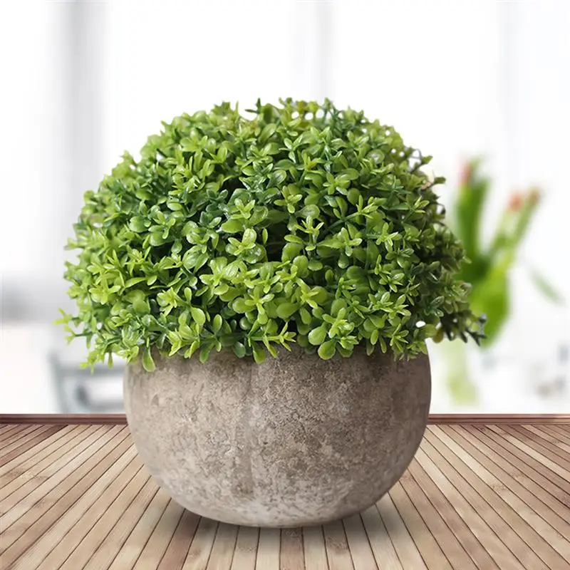 Artificial Plant Vintage Plastic Potted Green Fake Plant Decor Plant Artificial Planters Indoor