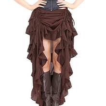 Женский сексуальный готический Стимпанк Викторианский корсет юбка гофрированная Бурлеск Асимметричная юбка