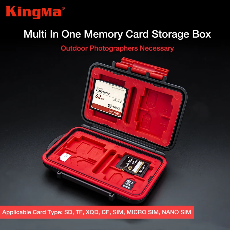 

Shatterproof Waterproof Memory Card Case Support Storage of Various Cards SD TF XQD CF SIM MICRO SIM NANO SIM card Organizer box