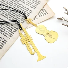 Lylo rano металла Закладки музыкальный инструмент позолоченные милый нежный вырез Закладки Скрипки Гитары Арфы Аккордеоны Закладки