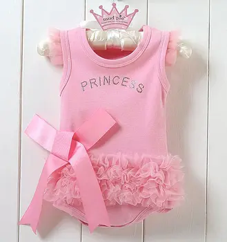 

Cute Baby Kids Girls Princess Pink Lace Triangle Romper Jumpsuit Babygrows 0-24M