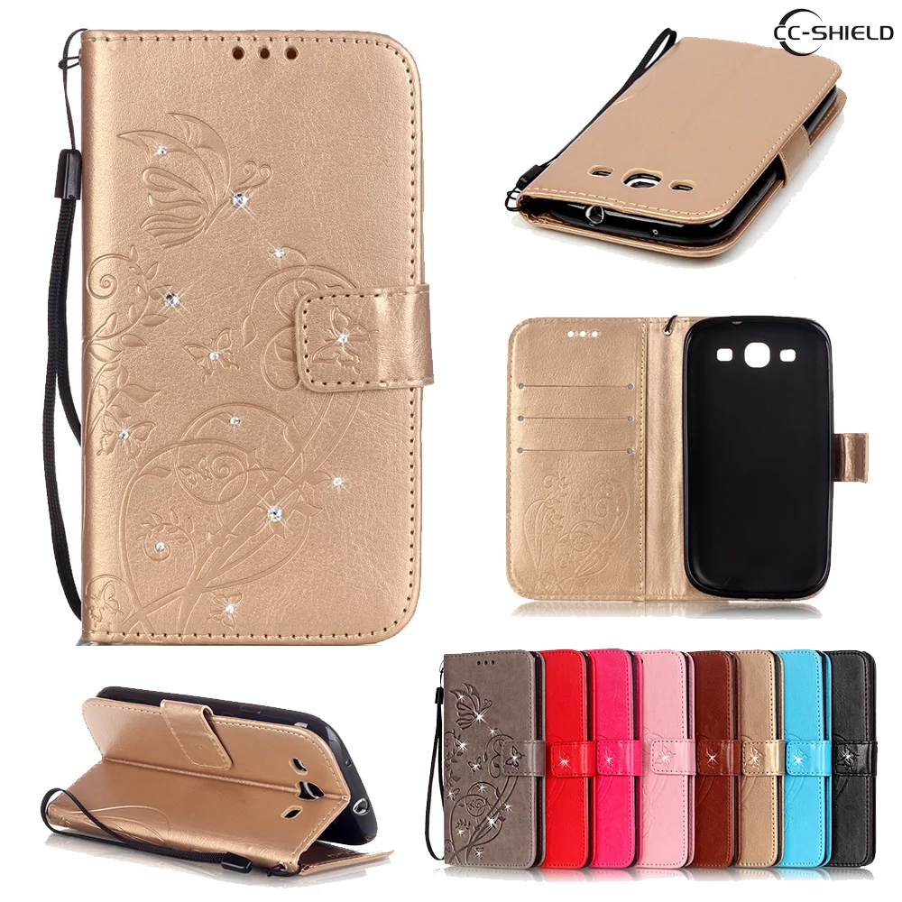 Флип чехол для Samsung Galaxy S3 S 3 Neo Duos GalaxyS3 кожаный с бриллиантами чехлы телефонов GT I9301