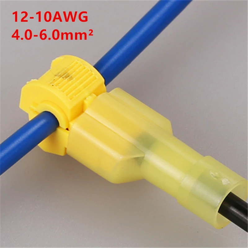 

10pcs Wire Cable Connectors Terminals Crimp Scotch Lock Electrical Car Audio Quick Splice Lock Wire Yellow For 4.0-6.0mm Line