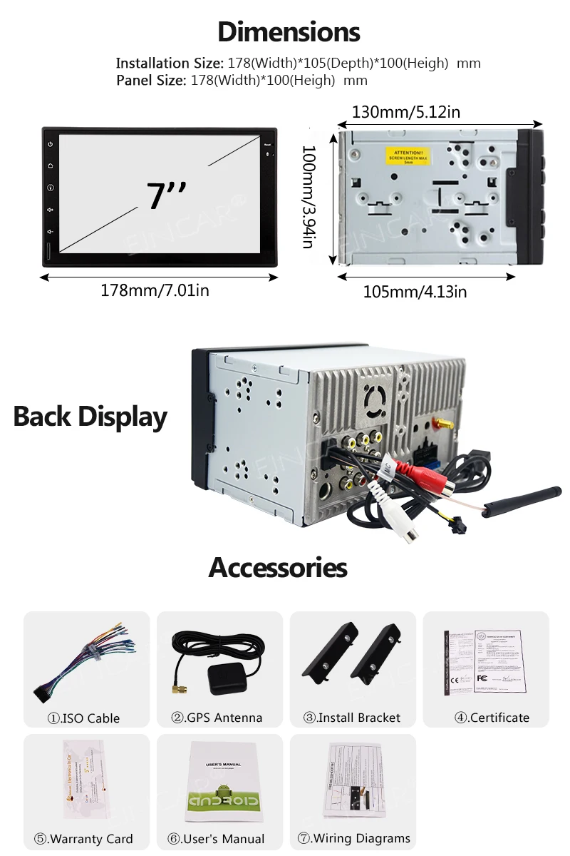 Top 2 din auto radio gps android 7.1 Auto Lettore MP5 GPS wifi OCTA core 2GB RAM 32GB ROM telecamera posteriore per visione notturna 7