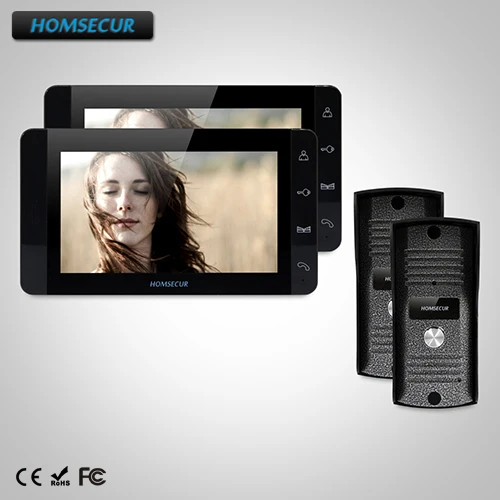 

HOMSECUR 7" Wired Video Door Phone Intercom System with One Button Unlock (TC031+TM703-B)