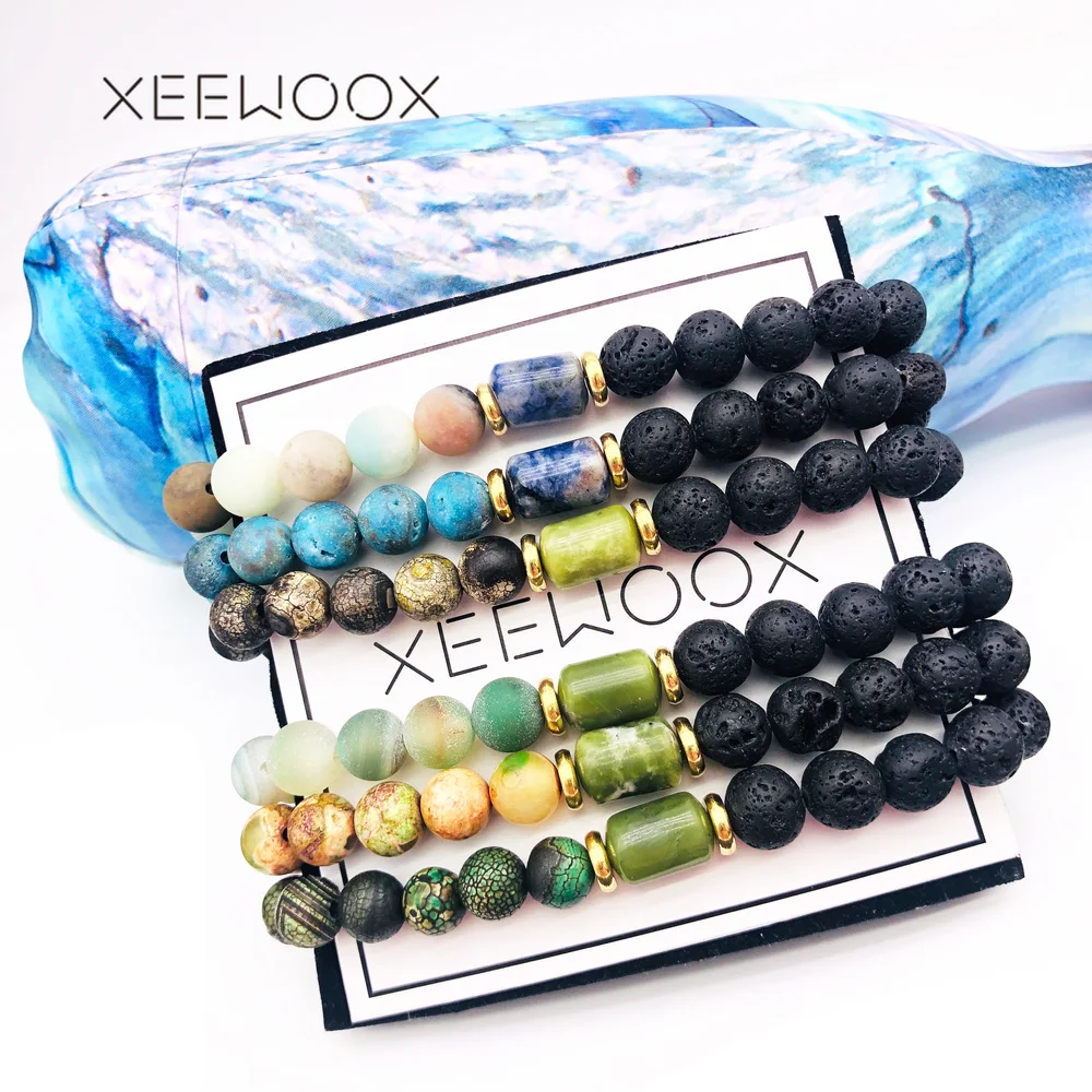 

2019 Jewelry Transfer luck Purple Bracelet Men Chakra Yoga Beads Volcanic Stone 8mm Natural Stone Beads Bracelets For Women