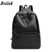 Bolish New Travel Backpack Korean Women Female Rucksack Leisure Student School bag Soft PU Leather Women Bag