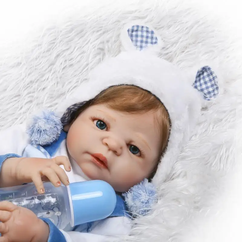 57 см Кукла Reborn ручной работы полностью силиконовая кукла Bebe Boy Boneca в милой одежде