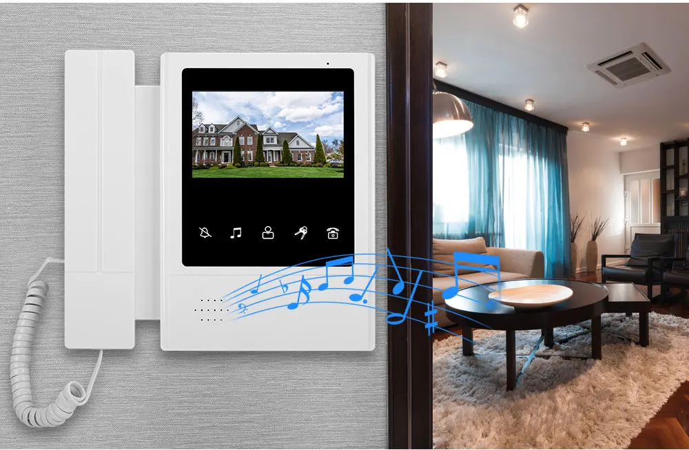 Porteiro para Casa Cor de Vídeo Polegada Tft-lcd Porta Telefone Campainha Intercom Sistema Monitor Interno Tela Vídeo 25 Ringtone Obo 4.3 5 porta telefone campainha intercom sistema monitor interno