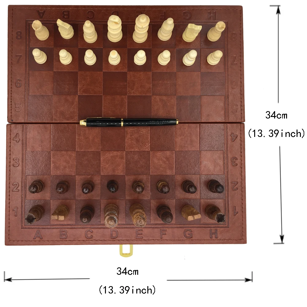 Кожаная поверхность, нарды, шашки и шахматы, 3 в 1, шахматная доска, размер 34 см x 34 см, большой Шахматный набор, деревянный стол и подарки