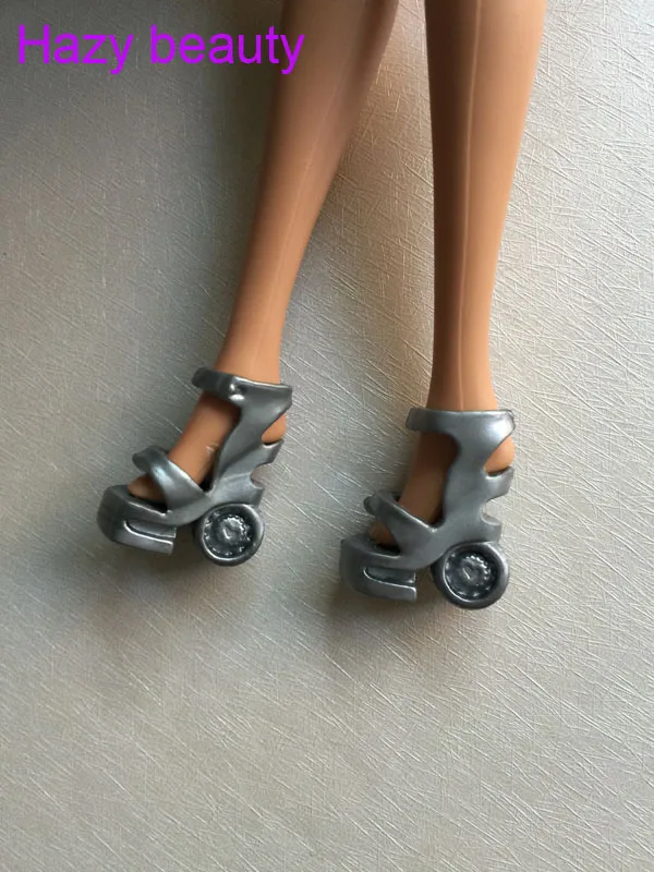 

doll high heel gray shoes for BB dolls tiptoe foot BBI370