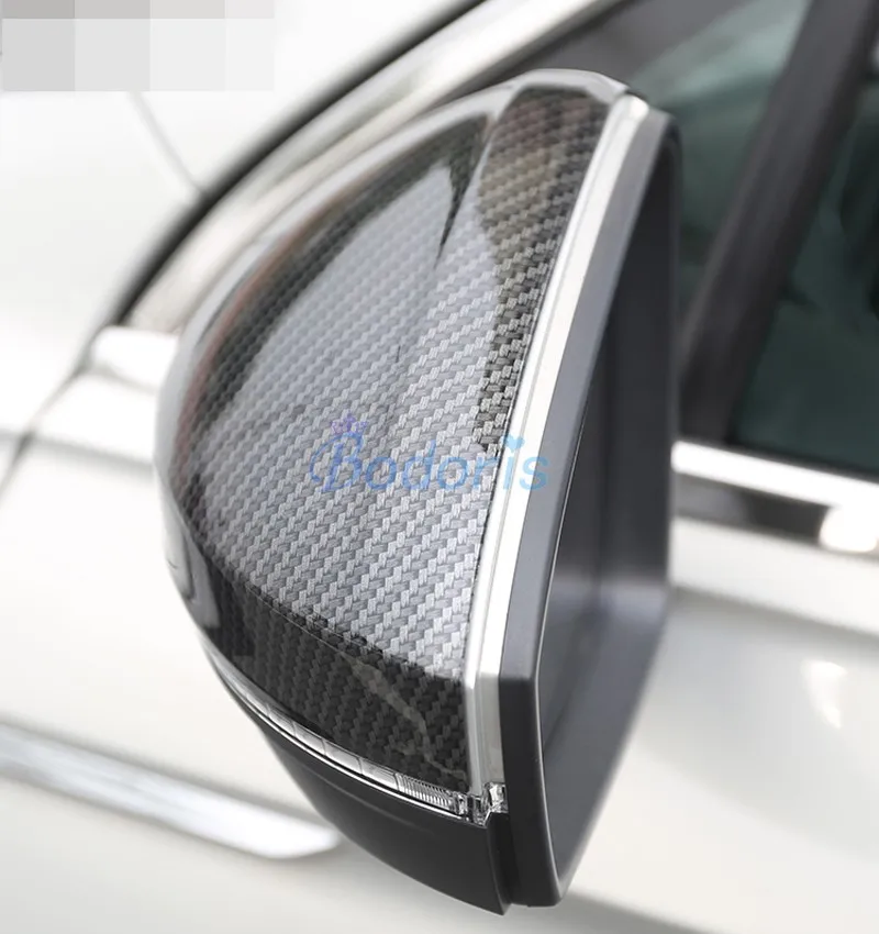 Для Volkswagen VW Tiguan L 2017 2018 углеродного волокна Цвет заднего вида наложения Панель