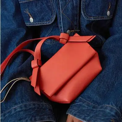 Милые женские сумки на плечо с бантом Soild PU кожаный женский конверт сумка мини маленький клатч женские сумки для рук женская брендовая дизайнерская сумка Новинка - Цвет: Red