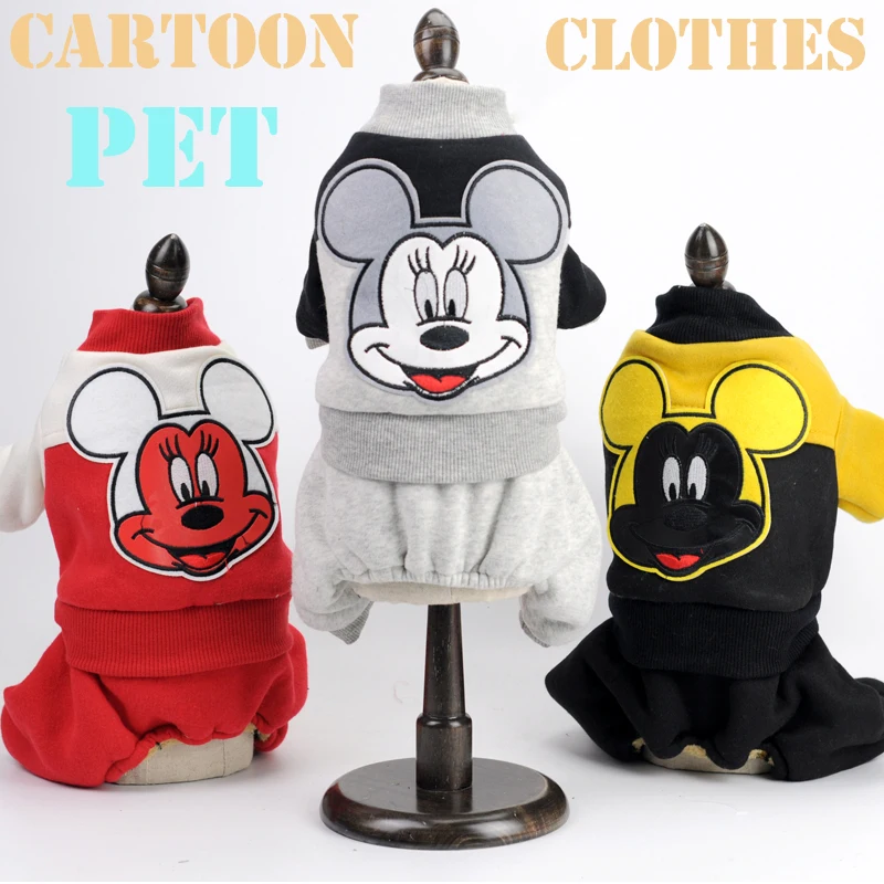 

Pet supplies Mickey pet clothes dog winter jacket Pet four-legged hoodie Dog dress Outfit