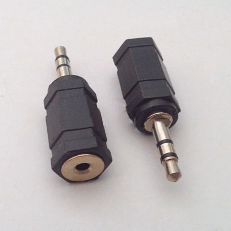 100pcs Jack 3 5mm Audio Connector Male Turn Jack 2 5 Female Headphone Plug AV Adapter 3 5 Dual channel To 2 5mm Jack