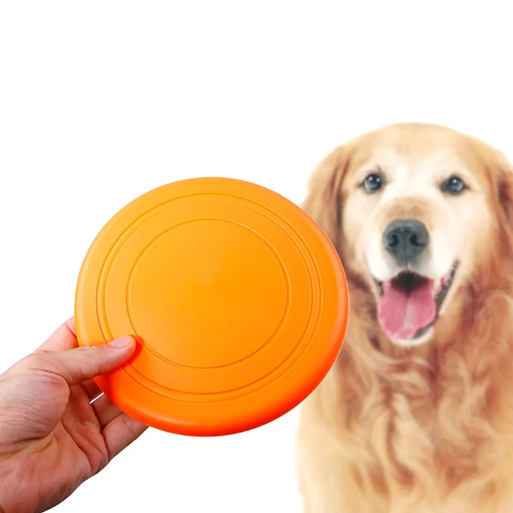 1 قطعة الكلب Frisbees التدريب اللعب تحلق أقراص الطيارة سيليكون ل كبير الكلاب الصغيرة سيليكون لون عشوائي تسليم