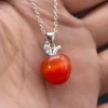 Femmes mode opale rouge pomme forme pendentif à breloque pour collier boucle d'oreille décor cadeau ► Photo 3/4