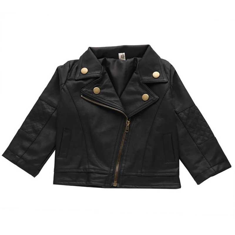 Baby Boys Girls PU Leather Jackets Spring Fashion Long Sleeve Coat ...