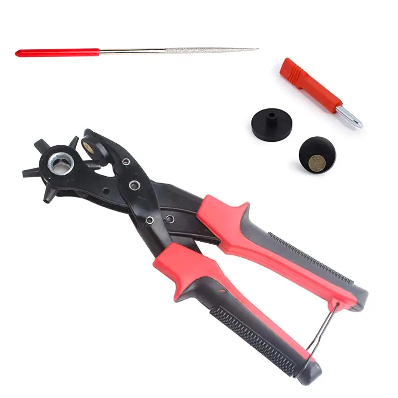 

Professional Hole Punch Plier Revolving Heavy Duty Leather Punching Tool for Belts Purses Watch Bands