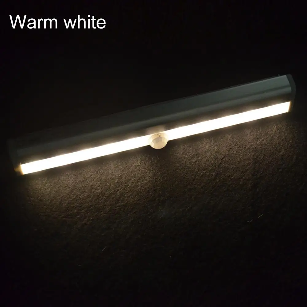 Светодиодный светильник с датчиком движения 6 10 светодиодный s диодный ночной Светильник беспроводной PIR светильник под шкаф светильник s для кухонных шкафов - Испускаемый цвет: Warm White