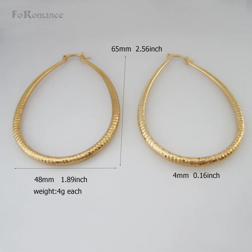 

ORDER 10$ SHIPPING WITH TRACKING HIGH SHINNING SPOT DOT OVAL SHAPE - YELLOW GOLD GP HOOP TALL 2.56" WIDTH 1.89" EARRING
