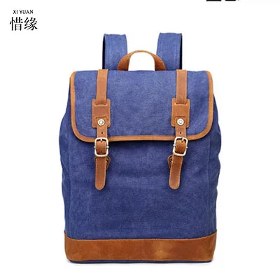 

XI YUAN BRAND Fashion Canvas Men Daily Backpacks for Laptop Large Capacity Computer Travel Bag Casual Student School Bagpacks