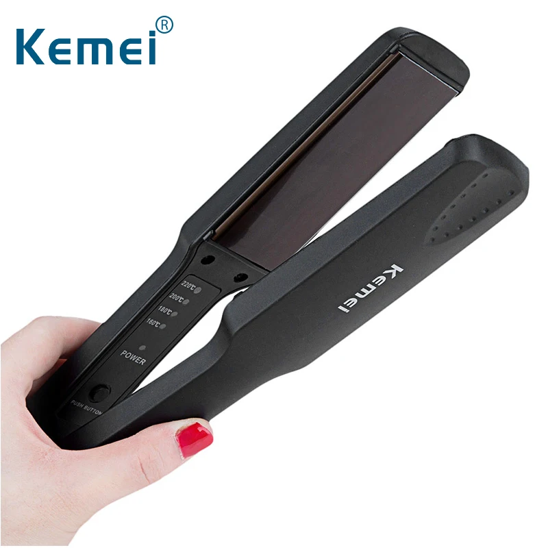 Pаспродажа KEMEI KM 329 быстрый нагрев вверх Профессиональный турмалиновый керамический нагревательная пластина Тепловая работа выпрямитель для волос Ин...