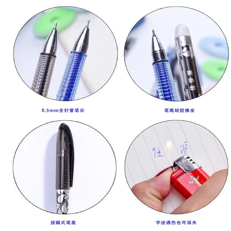 

1pc Erasable Gel Pen School Supplies Korean Stationery Kawaii Handles Vanishing Pen Cartoon School Office Erasable Pen Refill