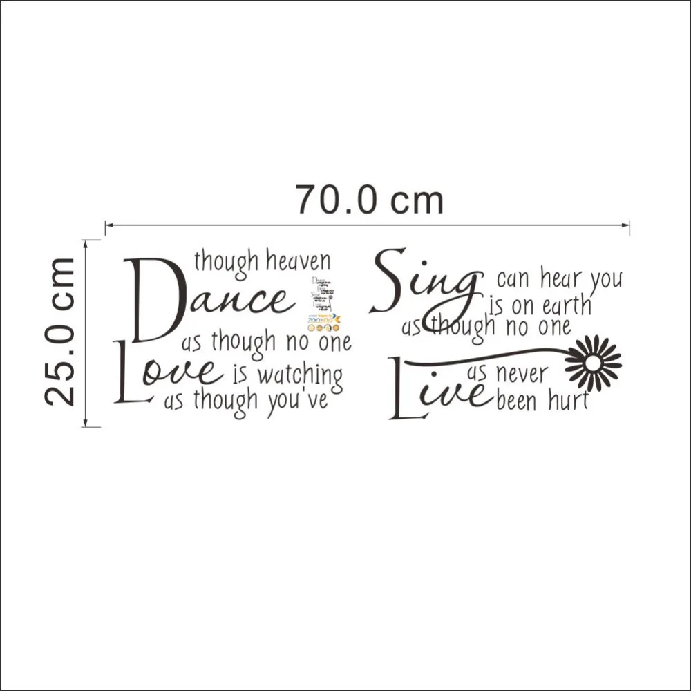 Inspirational zitate Schöne Flora Wandbild DANCE LIEBE SINGEN LIVE Home Decor Zubehör Wandaufkleber Blume Aufkleber Kunst in Inspirational zitate Schöne