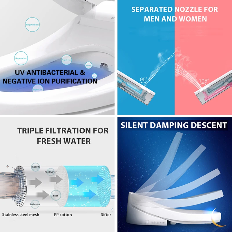 Günstige FOHEEL Intelligente Toilette Sitz Elektrische Bidet Abdeckung Smart Bidet beheizte wc sitz Led Licht Wc smart wc sitz deckel