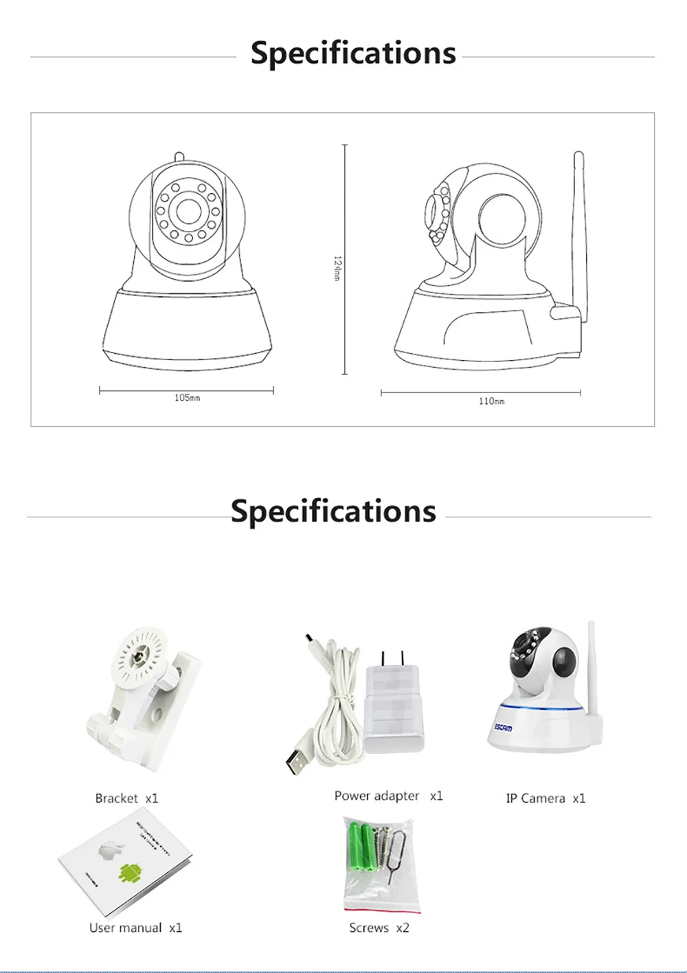 Escam QF002 Mini WiFi IP Camera HD 720P CCTV security Camera System P2P IR Cut Two Way Audio Micro SD Card Slot Night vision (14)