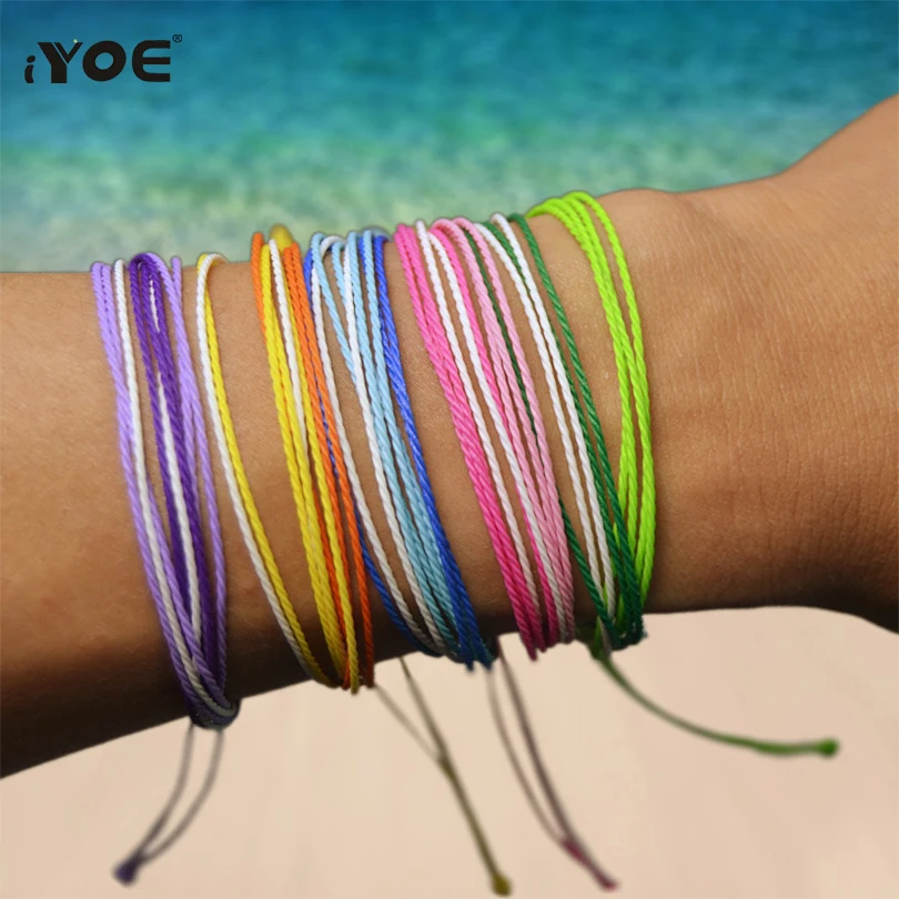 

IYOE Handmade Rainbow Rope Bracelets For Women Men Kids Boho Mix Braided Friendship Bracelet Lucky Jewelry For Couple Famiy Gift